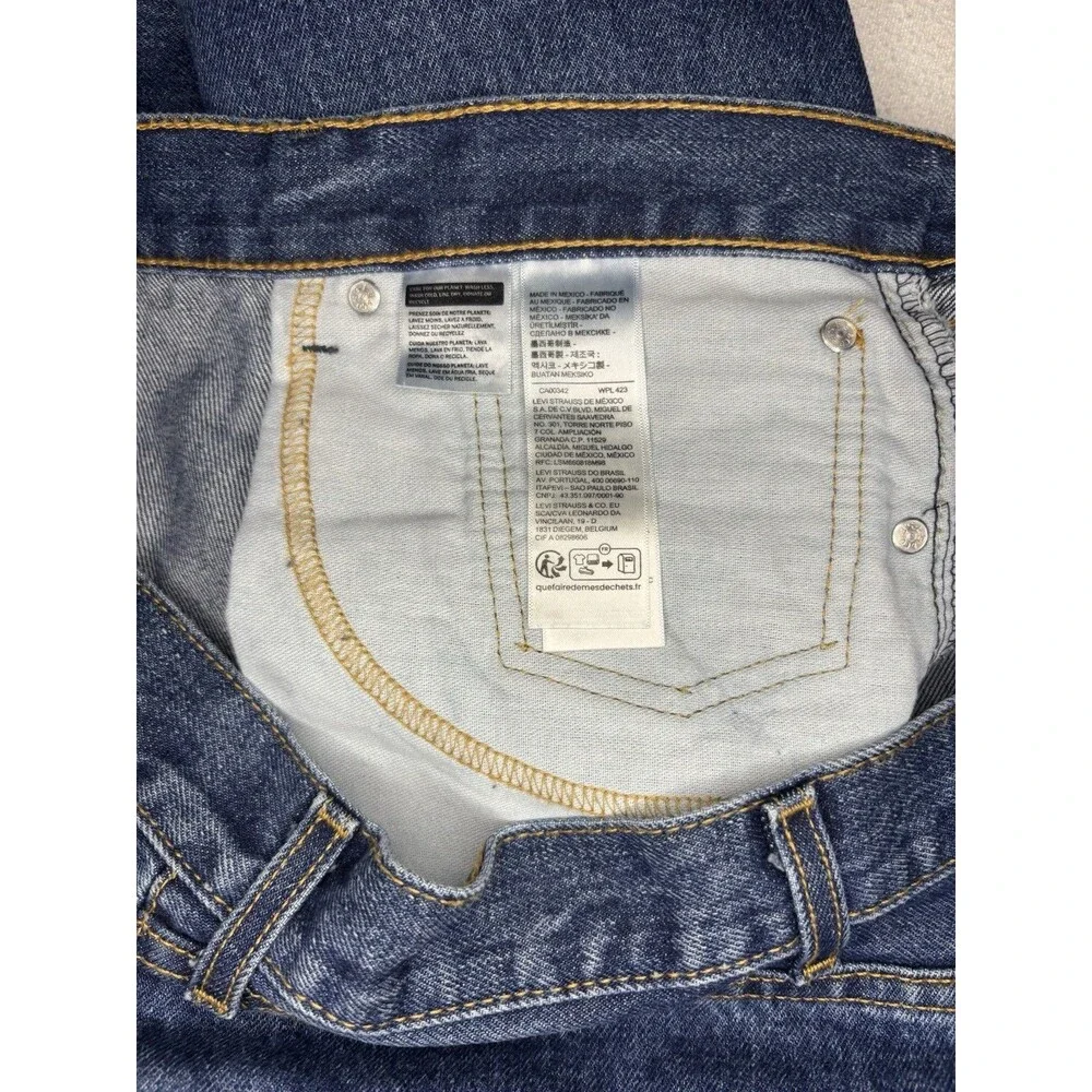 Levi's 505 Regular Fit Jeans Mens 42x32 Blue‎ Excellent Straight Leg Denim